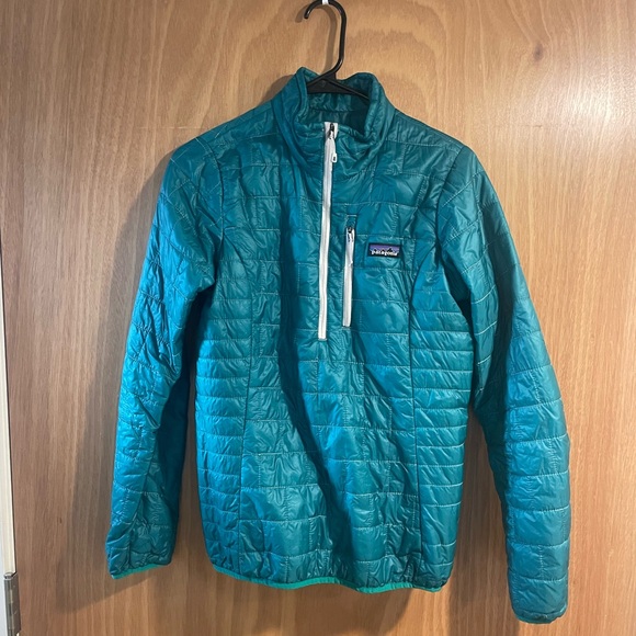 Patagonia Nano Puff Puffer Jacket Green 1/4 Zip Quilted Women’s Size - Picture 1 of 4